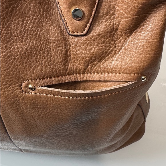 B. Makowsky camel leather triple entry large satchel tote - Picture 6 of 14
